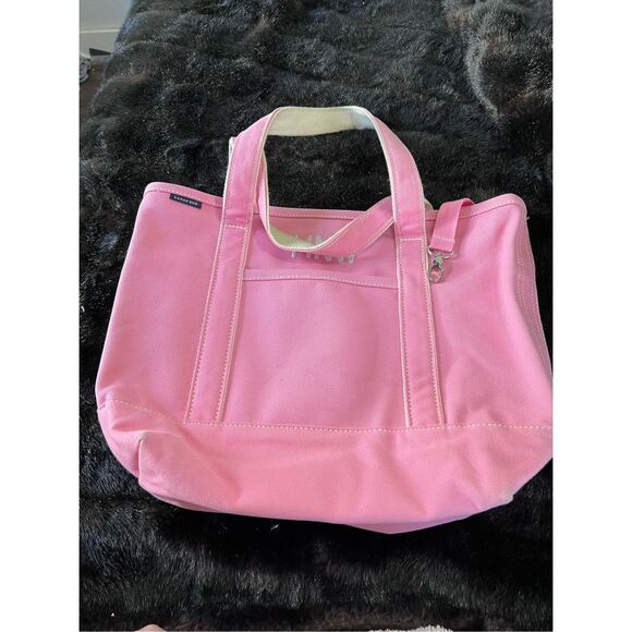 Land's end Medium Natural 5 Pocket pink  Canvas Tote Bag - Picture 1 of 6